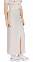 Beige Viscose Long Skirt 4