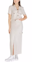 Beige Viscose Long Skirt 5