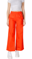 Red Cotton Casual Pants 1
