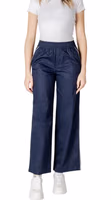 Blue Cotton Casual Pants 1