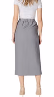 Gray Polyester Long Skirt 2