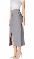 Gray Polyester Long Skirt 3