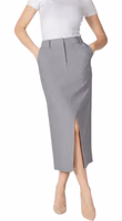 Gray Polyester Long Skirt 5