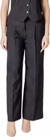 Black Polyester Casual Pants 1