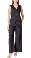 Black Polyester Casual Pants 5