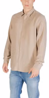 Beige Viscose Dress Shirt 4