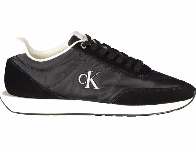 Black Polyester Men Sneaker