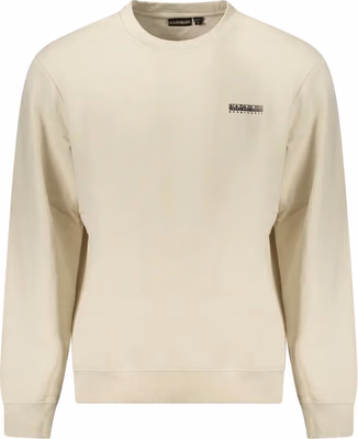 Beige Cotton Men Sweatshirt