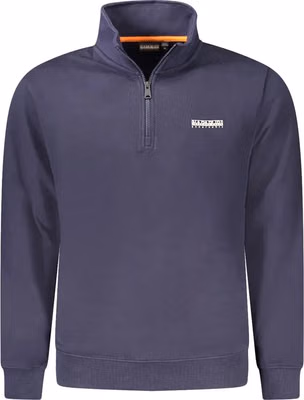 Blue Cotton Men Sweatshirt