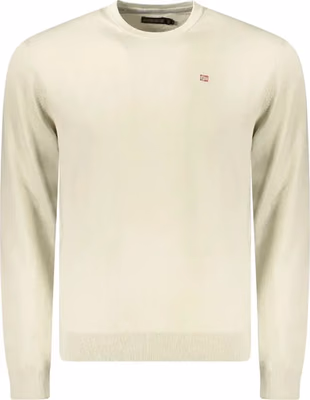 Beige Cotton Men Sweater
