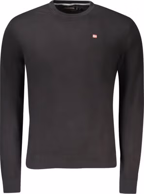 Black Cotton Men Sweater