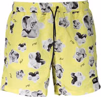 Yellow Polyester Men Swim Boxer 1