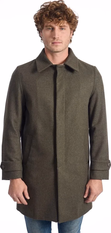 Green Wool Men Jacket