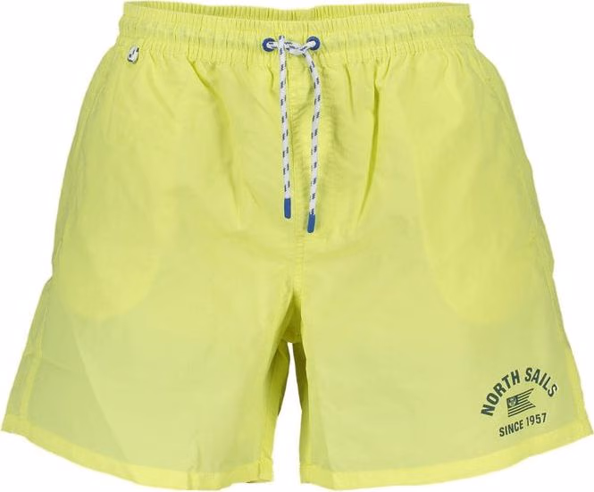 Yellow Polyester Men's Swim Short