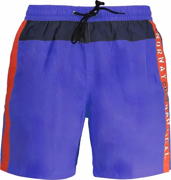 Blue Polyester Men's Swim Trunk