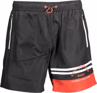 Black Polyester Men's Swim Boxer 1