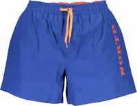Blue Polyester Men's Swim Trunks 1