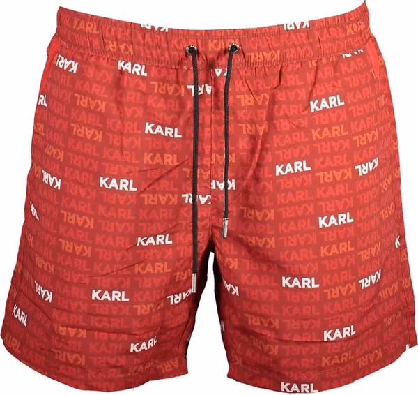Rosso Polyester Men Swim Boxer