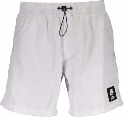 White Polyester Men's Swim Boxer