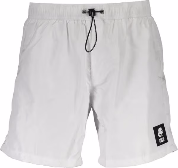 White Polyester Men's Swim Boxer