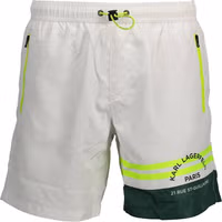 White Polyester Men's Swim Boxer 1