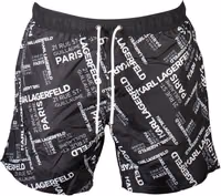 Black Polyester Men's Swim Boxer 1
