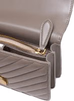 Grey Leather Love One Mini Shoulder Bag 4