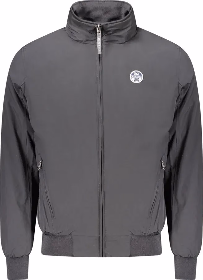 Black Polyester Men Jacket