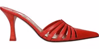 Red Leather Stiletto Heel Sandals 1