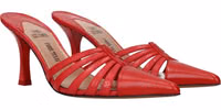Red Leather Stiletto Heel Sandals 2