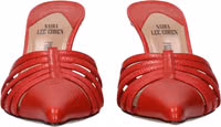 Red Leather Stiletto Heel Sandals 3