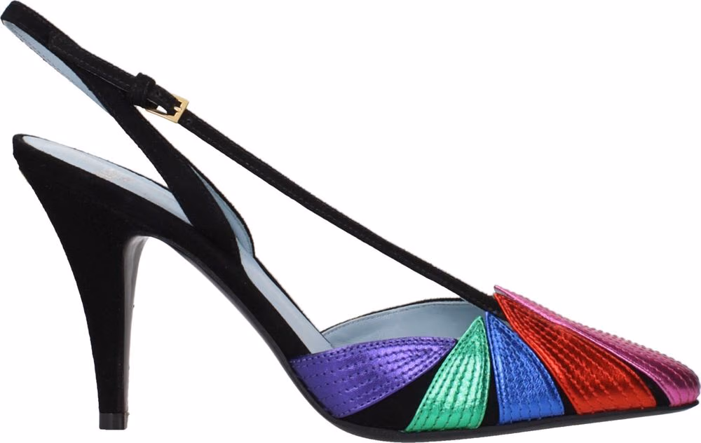 Black Leather High Heel Pumps