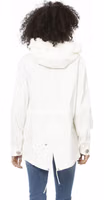 White Cotton Women Parka Jacket 3
