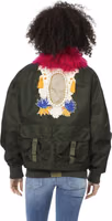 Green Polyamide Women Bomber Jacket 3