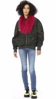 Green Polyamide Women Bomber Jacket 5