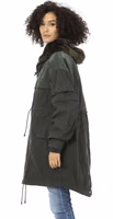 Green Cotton Women Parka 2