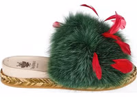 Green Lamb Leather Women Sandal 1