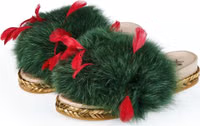 Green Lamb Leather Women Sandal 3