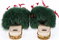 Green Lamb Leather Women Sandal 4