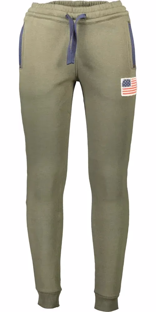 Green Cotton Male Trouser