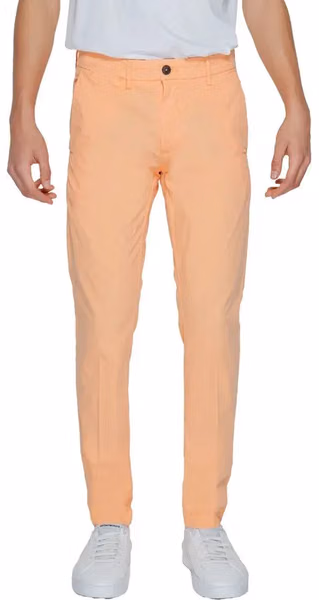 Orange Cotton Chino Pants