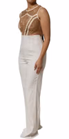 White Beige Mesh Crystal Embellished Sleeveless Jumpsuit 2