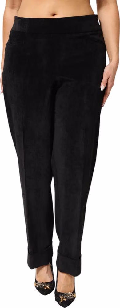 Black High Waist Straight Dress Trouser Pants