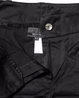 Black Cotton Blend Cropped Straight Leg Pants 1