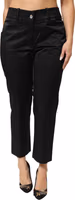 Black Cotton Blend Cropped Straight Leg Pants 2