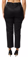 Black Cotton Blend Cropped Straight Leg Pants 4