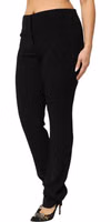 Black Viscose Acetate Blend Straight Leg High Waist Pants 2