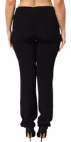 Black Viscose Acetate Blend Straight Leg High Waist Pants 3