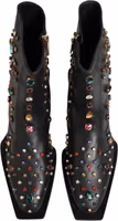 Black Crystal Embellished Men Short Boots Shoes 2