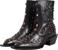 Black Crystal Embellished Men Short Boots Shoes 3